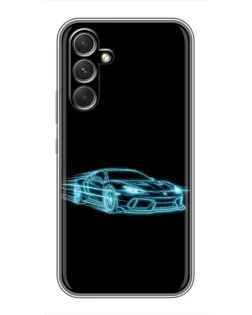 Чохол для Motorola Edge 30 з картинкою «Неоновий контур Lamborghini»