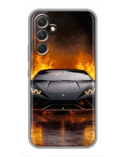 Чохол для Motorola Edge 30 з картинкою «Lamborghini у вогні»