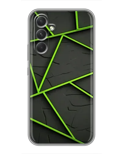 Чохол для Motorola Edge 30 з картинкою «Зелені геометричні лінії»