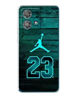 Чехол для Motorola Edge 40 Neo с картинкой «Jordan Cyan 23»