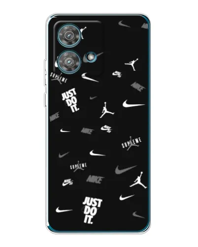 Чехол для Motorola Edge 40 Neo с картинкой «Nike Black Pattern» Чехол для Motorola Edge 40 Neo с картинкой «Nike Black Pattern»