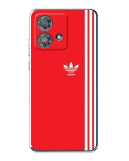 Чехол для Motorola Edge 40 Neo с картинкой «Красный минимализм Adidas»
