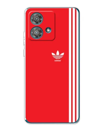 Чехол для Motorola Edge 40 Neo с картинкой «Красный минимализм Adidas»