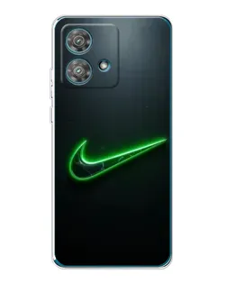 Чехол для Motorola Edge 40 Neo с картинкой «Неоновый контур Nike»
