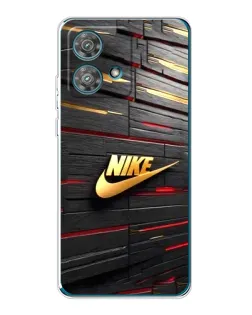 Чехол для Motorola Edge 40 Neo с картинкой «Золотой Nike на металле»