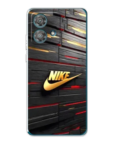 Чехол для Motorola Edge 40 Neo с картинкой «Золотой Nike на металле»