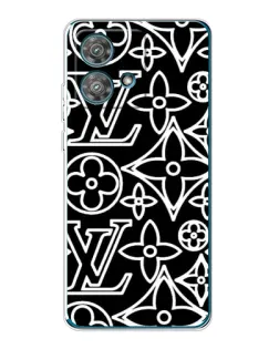 Чехол для Motorola Edge 40 Neo с картинкой «Черно-белый узор LV»