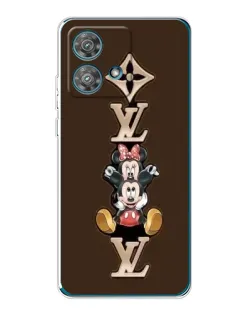 Чехол для Motorola Edge 40 Neo с картинкой «LV и Микки Маус»