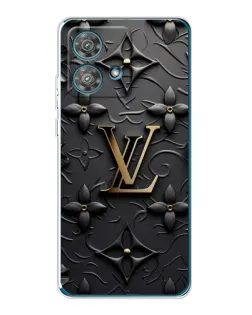 Чехол для Motorola Edge 40 Neo с картинкой «Кожаная текстура LV»