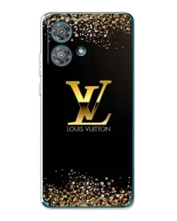 Чехол для Motorola Edge 40 Neo с картинкой «LV — золотые искры»
