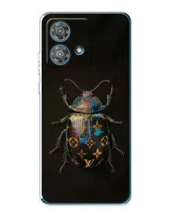 Чехол для Motorola Edge 40 Neo с картинкой «LV — мраморный принт»