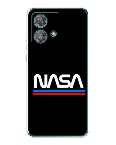 Чехол для Motorola Edge 40 Neo с картинкой «NASA — классика Red Blue»