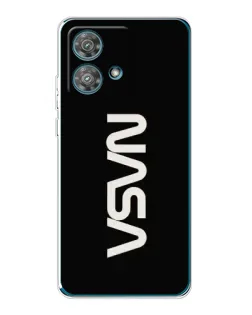 Чехол для Motorola Edge 40 Neo с картинкой «NASA — вертикальный логотип»