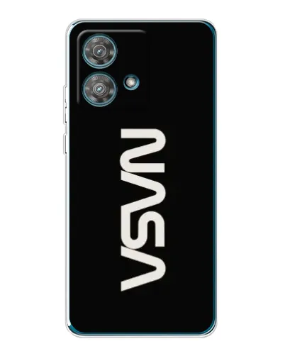 Чехол для Motorola Edge 40 Neo с картинкой «NASA — вертикальный логотип»