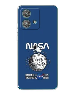 Чехол для Motorola Edge 40 Neo с картинкой «NASA — лунная миссия»