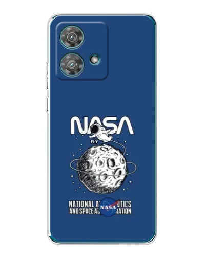 Чехол для Motorola Edge 40 Neo с картинкой «NASA — лунная миссия»