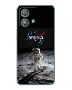 Чехол для Motorola Edge 40 Neo с картинкой «Астронавт на Луне»
