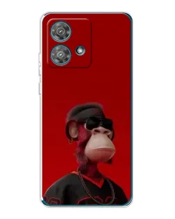 Чехол для Motorola Edge 40 Neo с картинкой «Bored Ape в красном»