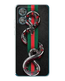 Чехол для Motorola Edge 40 Neo с картинкой «Gucci — змея на полосе» Чехол для Motorola Edge 40 Neo с картинкой «Gucci — змея на полосе»