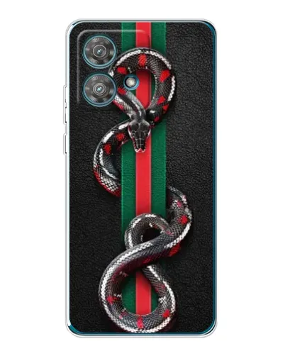 Чехол для Motorola Edge 40 Neo с картинкой «Gucci — змея на полосе» Чехол для Motorola Edge 40 Neo с картинкой «Gucci — змея на полосе»