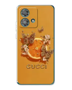 Чехол для Motorola Edge 40 Neo с картинкой «Gucci — золотые бабочки» Чехол для Motorola Edge 40 Neo с картинкой «Gucci — золотые бабочки»