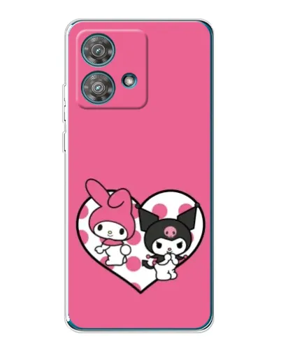 Чехол для Motorola Edge 40 Neo с картинкой «Kuromi и My Melody»