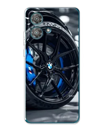 Чехол для Motorola Edge 40 Neo с картинкой «Колесо BMW вблизи»