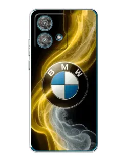 Чехол для Motorola Edge 40 Neo с картинкой «Золотистый дым BMW»