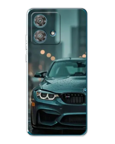 Чехол для Motorola Edge 40 Neo с картинкой «BMW в огнях города»