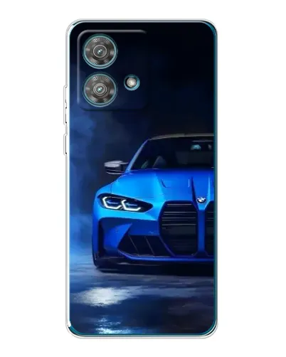 Чехол для Motorola Edge 40 Neo с картинкой «Голубая BMW M4»