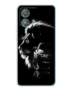Чехол для Motorola Edge 40 Neo с картинкой «BMW и лев»