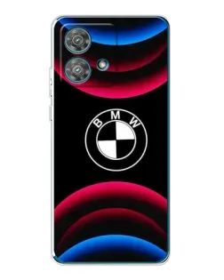 Чехол для Motorola Edge 40 Neo с картинкой «Логотип BMW и неоновые дуги»