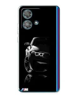 Чехол для Motorola Edge 40 Neo с картинкой «Силуэт BMW в темноте»