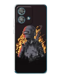 Чехол для Motorola Edge 40 Neo с картинкой «PUBG — огненный силуэт»