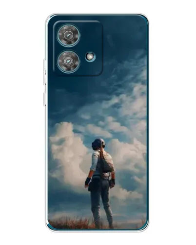 Чехол для Motorola Edge 40 Neo с картинкой «Герой PUBG на скале»