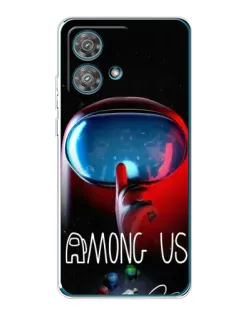 Чехол для Motorola Edge 40 Neo с картинкой «Красный импостер — макро»
