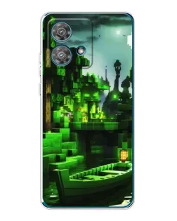 Чехол для Motorola Edge 40 Neo с картинкой «Minecraft лесной пейзаж»