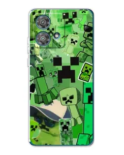 Чехол для Motorola Edge 40 Neo с картинкой «Криперы Minecraft»