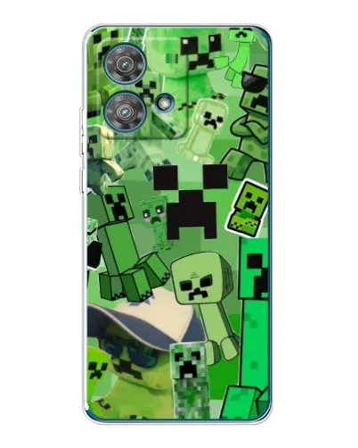 Чехол для Motorola Edge 40 Neo с картинкой «Криперы Minecraft»