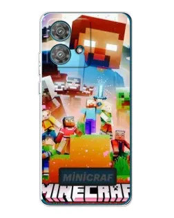 Чехол для Motorola Edge 40 Neo с картинкой «Minecraft герои игры»
