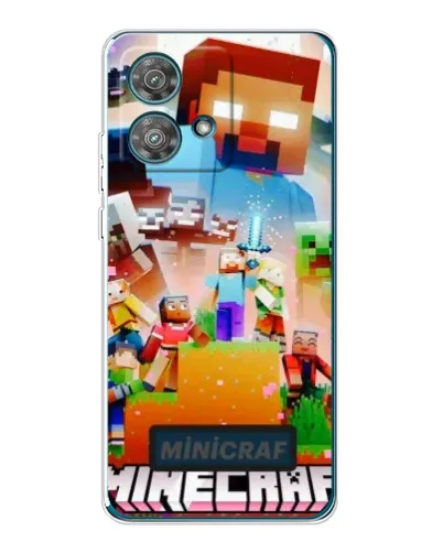 Чехол для Motorola Edge 40 Neo с картинкой «Minecraft герои игры»