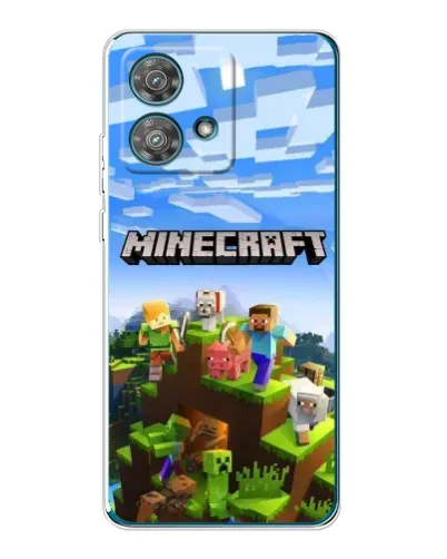 Чехол для Motorola Edge 40 Neo с картинкой «Minecraft классический мир»