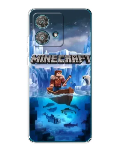 Чехол для Motorola Edge 40 Neo с картинкой «Minecraft ледяной мир»