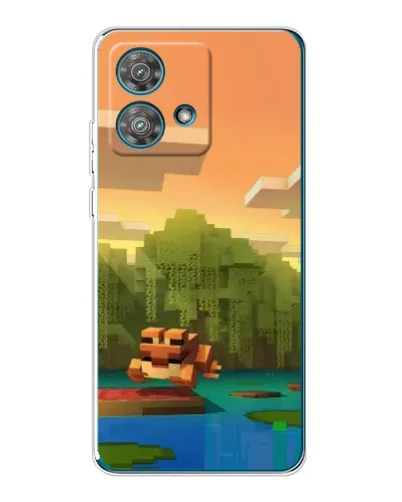 Чехол для Motorola Edge 40 Neo с картинкой «Майнкрафт закат солнца»