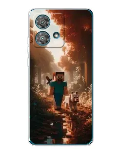 Чехол для Motorola Edge 40 Neo с картинкой «Стив в лесу»
