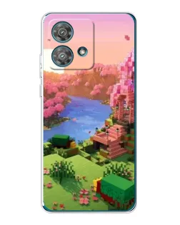 Чехол для Motorola Edge 40 Neo с картинкой «Розовое дерево Minecraft»