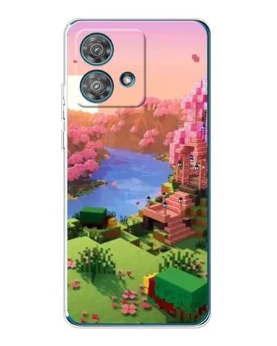 Чехол для Motorola Edge 40 Neo с картинкой «Розовое дерево Minecraft»