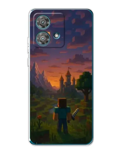 Чехол для Motorola Edge 40 Neo с картинкой «Стив у башни»