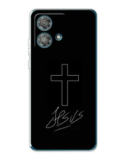 Чохол для Motorola Edge 40 Neo з картинкою «Графічний хрест Jesus»