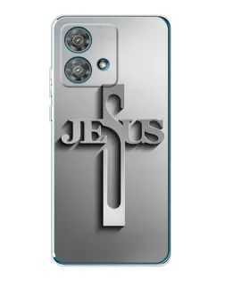 Чохол для Motorola Edge 40 Neo з картинкою «Металевий хрест Jesus»